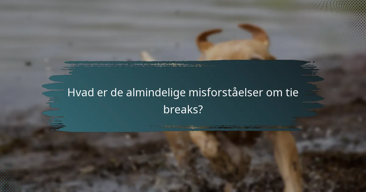 Hvad er de almindelige misforståelser om tie breaks?
