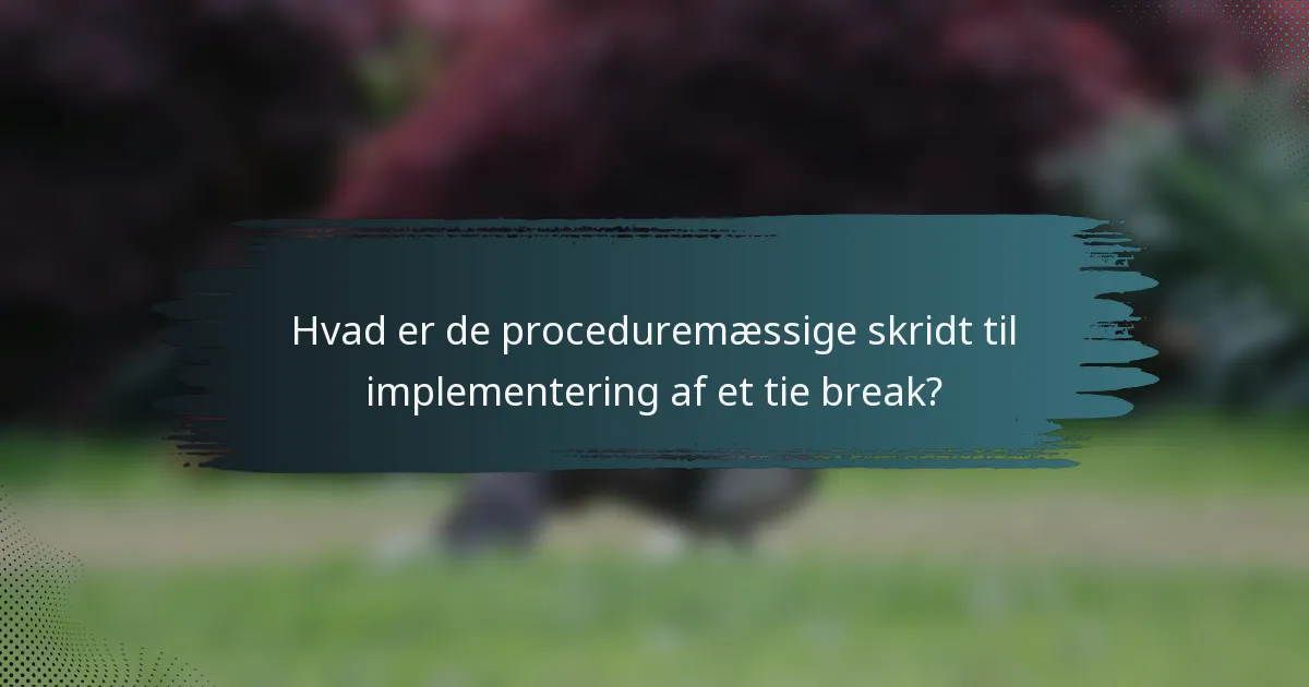 Hvad er de proceduremæssige skridt til implementering af et tie break?
