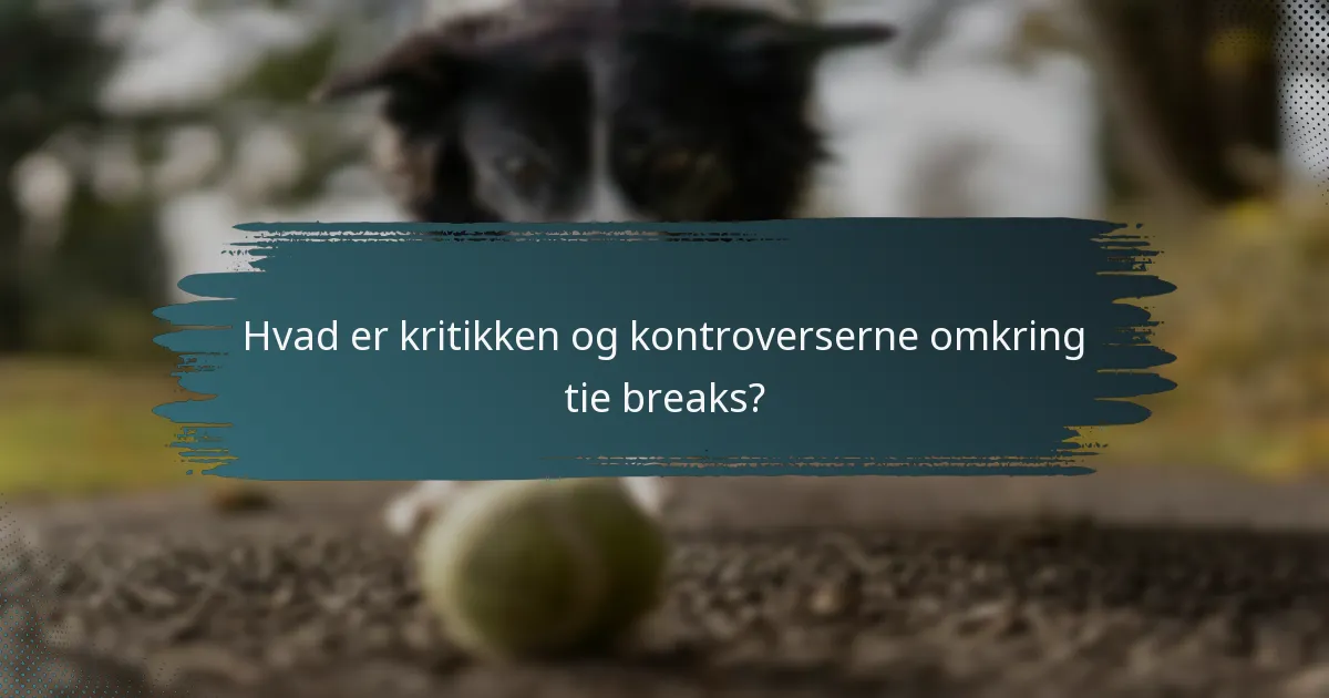 Hvad er kritikken og kontroverserne omkring tie breaks?
