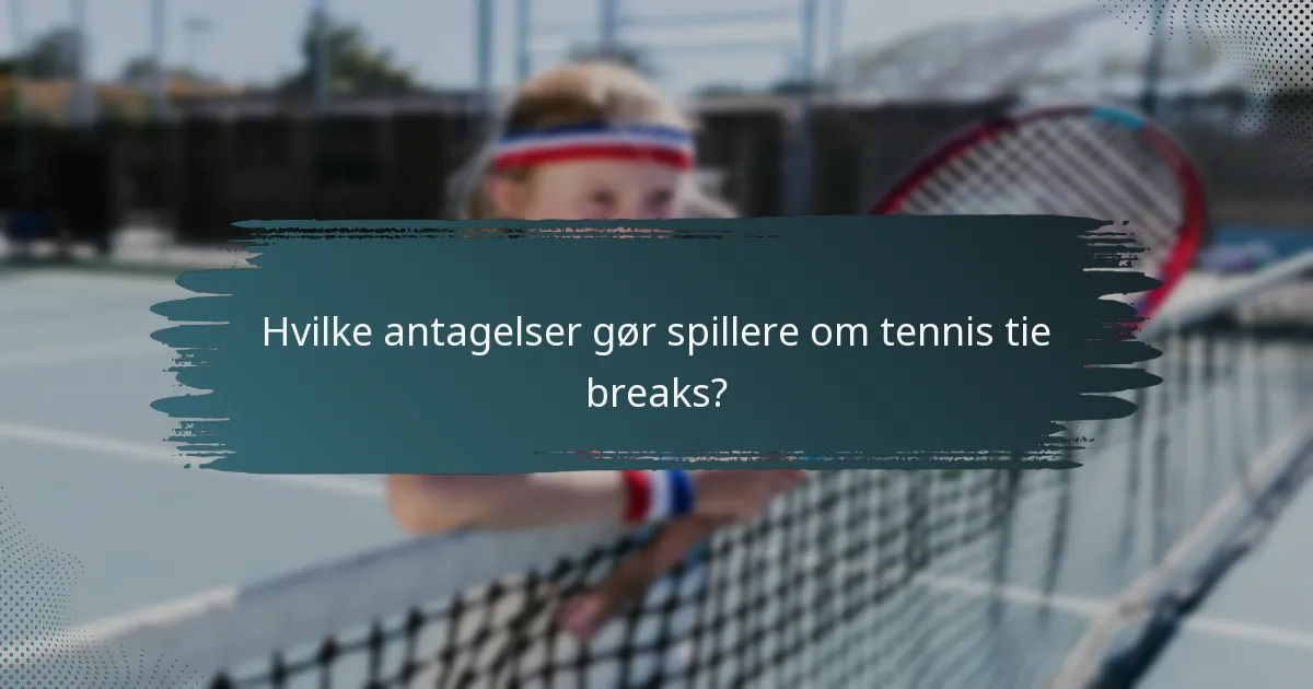 Hvilke antagelser gør spillere om tennis tie breaks?