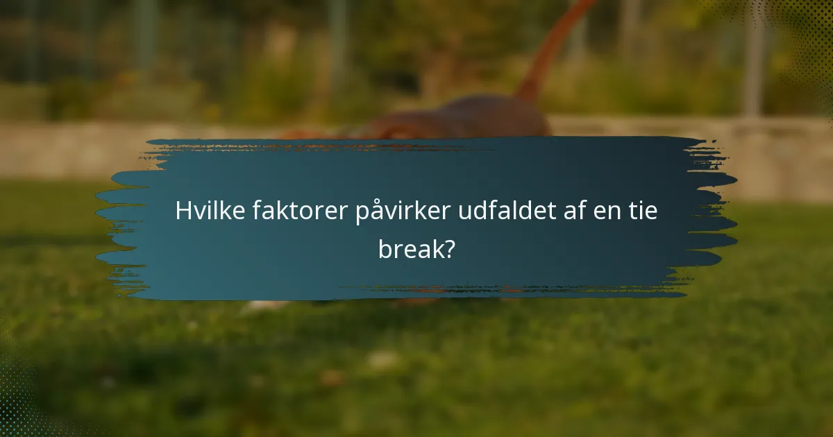 Hvilke faktorer påvirker udfaldet af en tie break?
