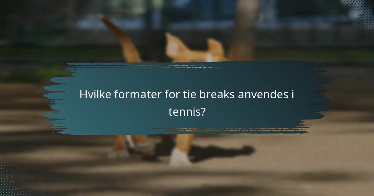 Hvilke formater for tie breaks anvendes i tennis?