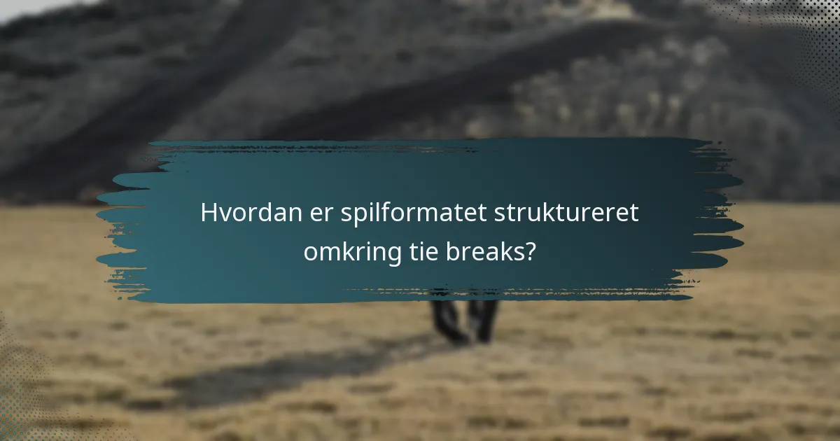 Hvordan er spilformatet struktureret omkring tie breaks?