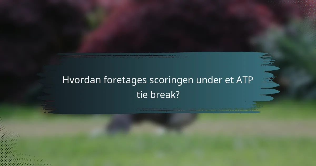 Hvordan foretages scoringen under et ATP tie break?