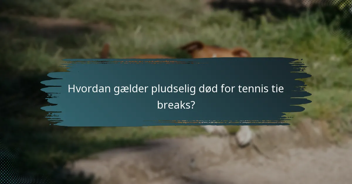 Hvordan gælder pludselig død for tennis tie breaks?