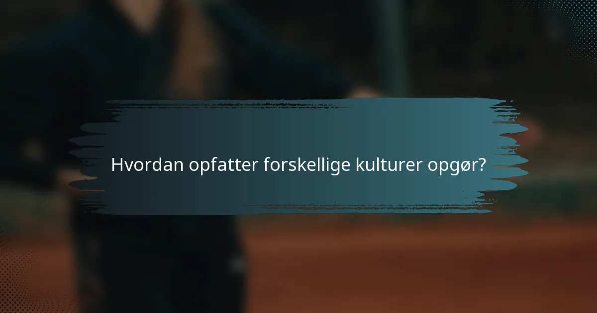 Hvordan opfatter forskellige kulturer opgør?