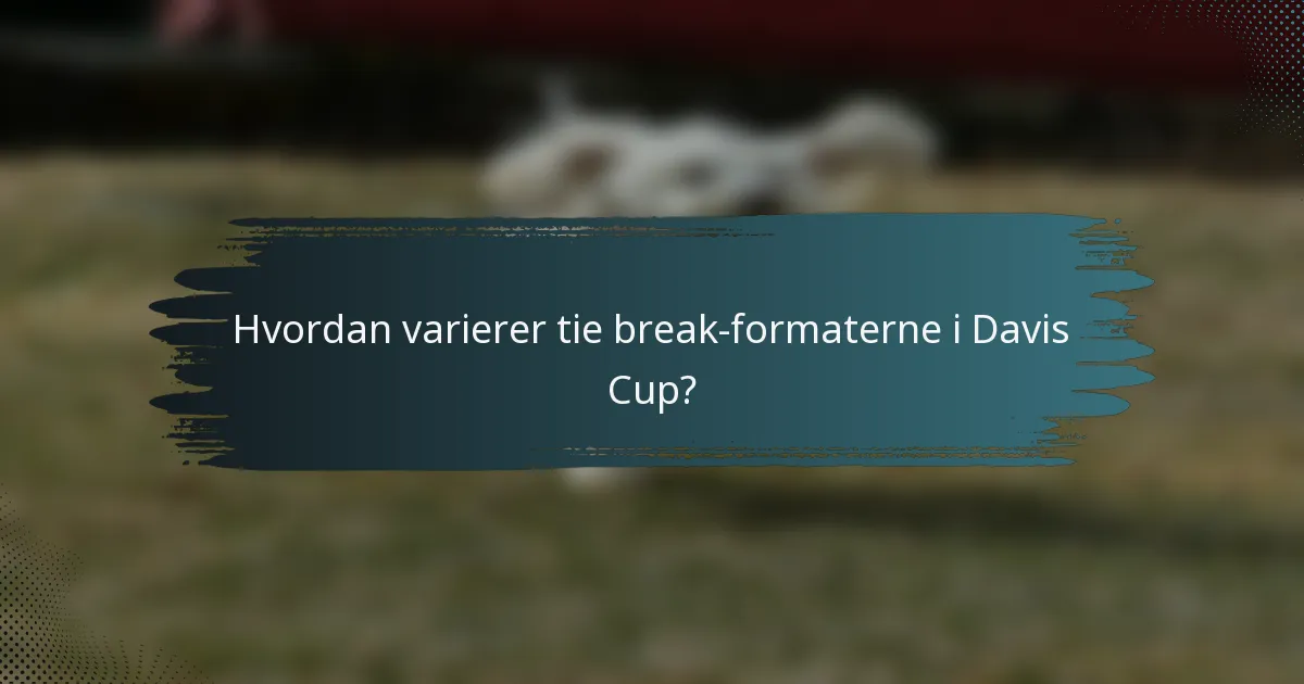 Hvordan varierer tie break-formaterne i Davis Cup?
